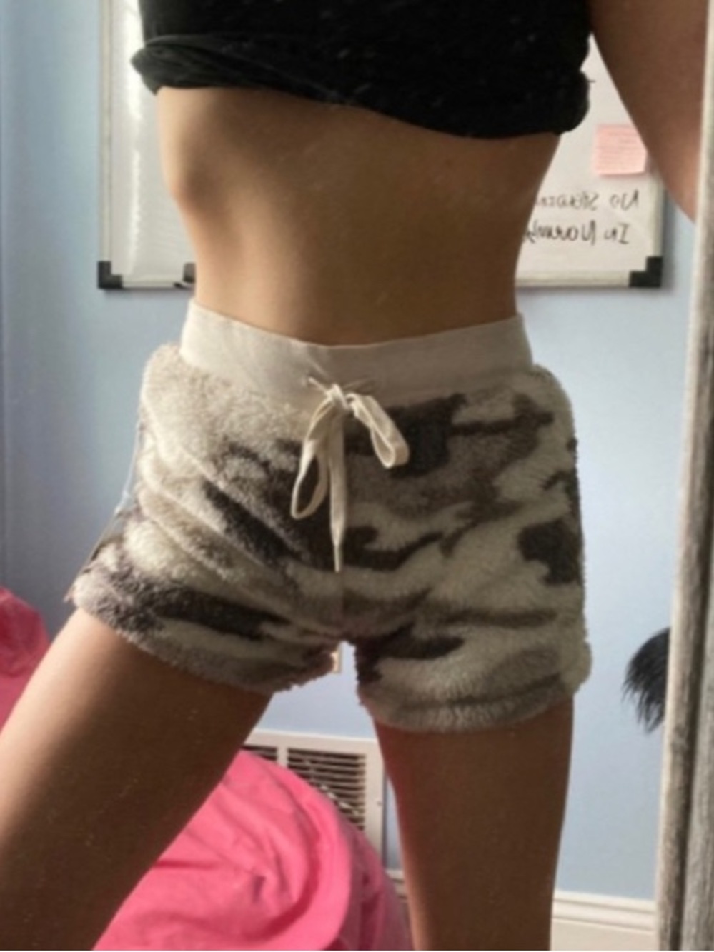 PJ Salvage grey camo fuzzy plush shorts xs